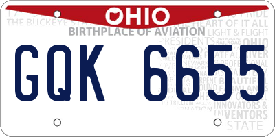 OH license plate GQK6655