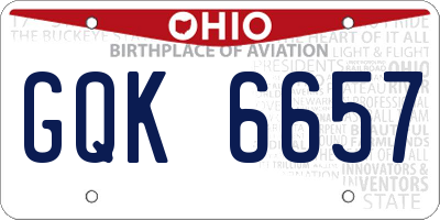 OH license plate GQK6657
