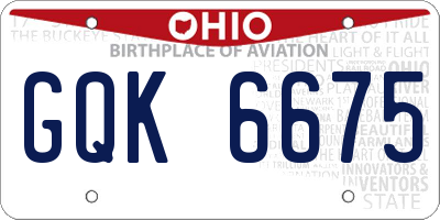 OH license plate GQK6675