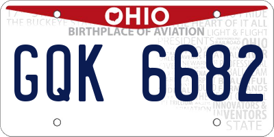 OH license plate GQK6682