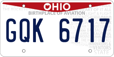 OH license plate GQK6717