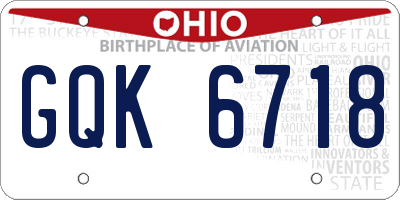 OH license plate GQK6718