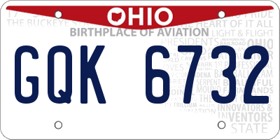 OH license plate GQK6732