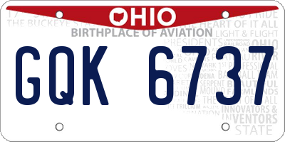OH license plate GQK6737