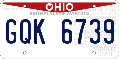 OH license plate GQK6739