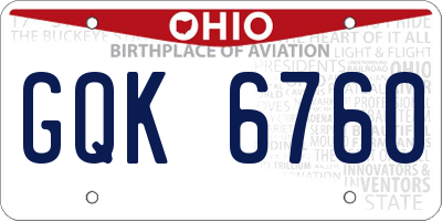 OH license plate GQK6760