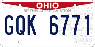 OH license plate GQK6771