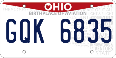 OH license plate GQK6835