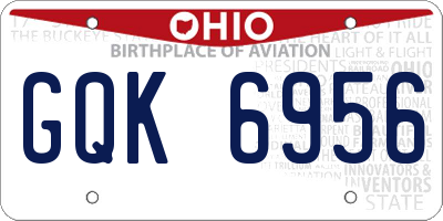OH license plate GQK6956