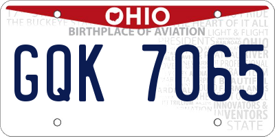 OH license plate GQK7065
