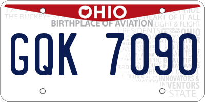 OH license plate GQK7090