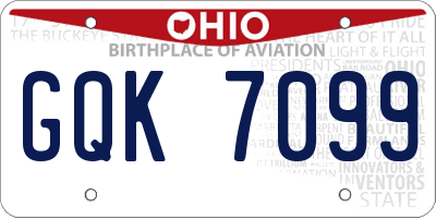 OH license plate GQK7099