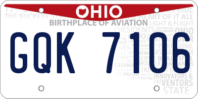 OH license plate GQK7106