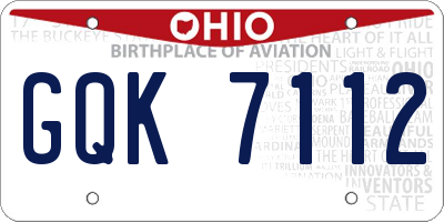 OH license plate GQK7112