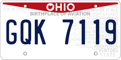 OH license plate GQK7119