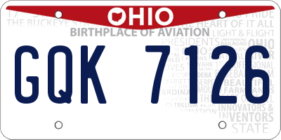 OH license plate GQK7126