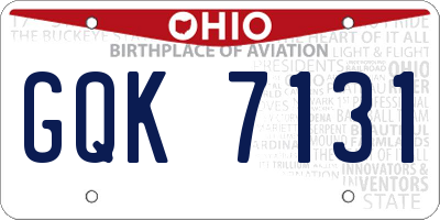 OH license plate GQK7131