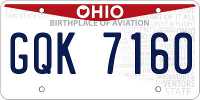 OH license plate GQK7160