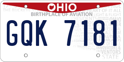 OH license plate GQK7181