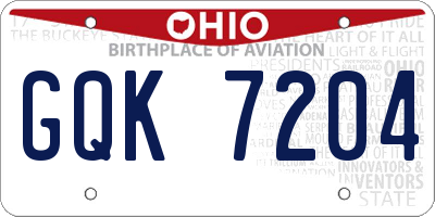 OH license plate GQK7204