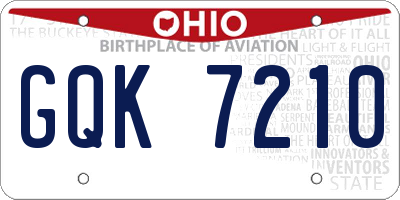 OH license plate GQK7210