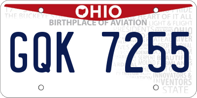 OH license plate GQK7255
