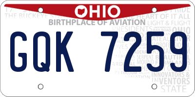 OH license plate GQK7259