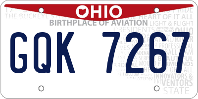 OH license plate GQK7267