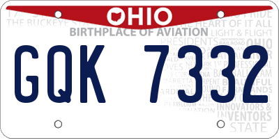 OH license plate GQK7332