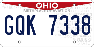 OH license plate GQK7338