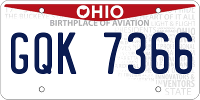 OH license plate GQK7366