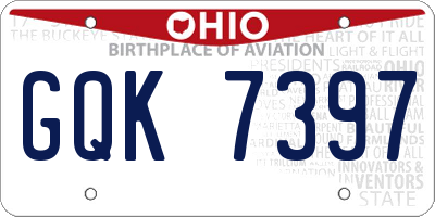 OH license plate GQK7397