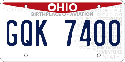 OH license plate GQK7400