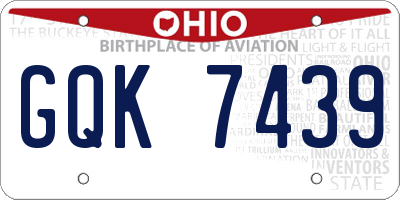 OH license plate GQK7439