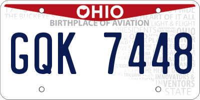 OH license plate GQK7448
