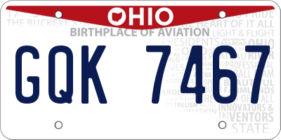 OH license plate GQK7467