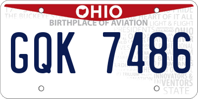 OH license plate GQK7486