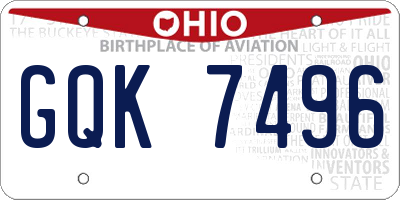 OH license plate GQK7496