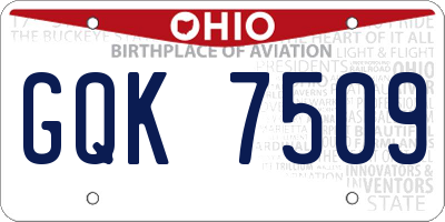 OH license plate GQK7509