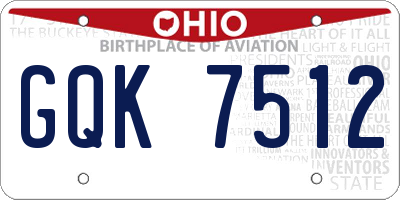OH license plate GQK7512