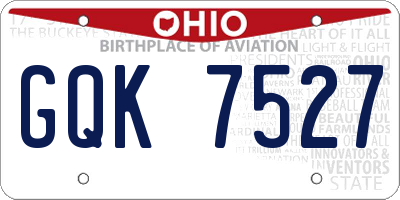 OH license plate GQK7527
