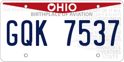 OH license plate GQK7537