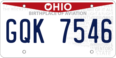 OH license plate GQK7546