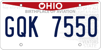 OH license plate GQK7550
