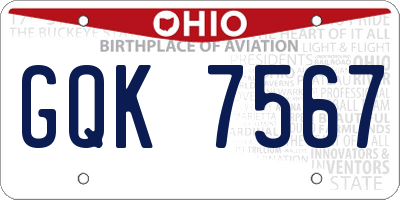 OH license plate GQK7567
