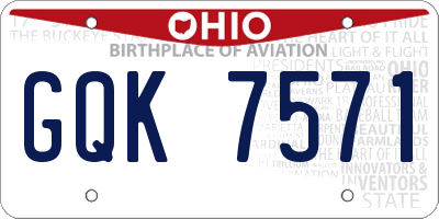 OH license plate GQK7571