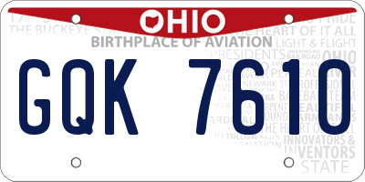 OH license plate GQK7610