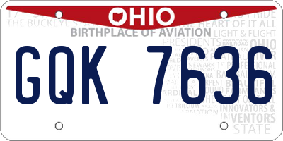 OH license plate GQK7636