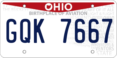 OH license plate GQK7667