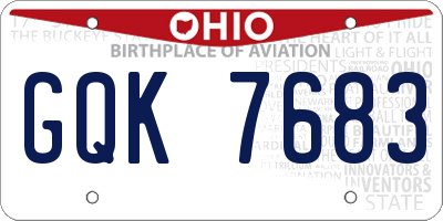 OH license plate GQK7683